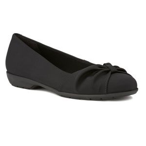 Black Micro Fall Leather Flat 8.5WW